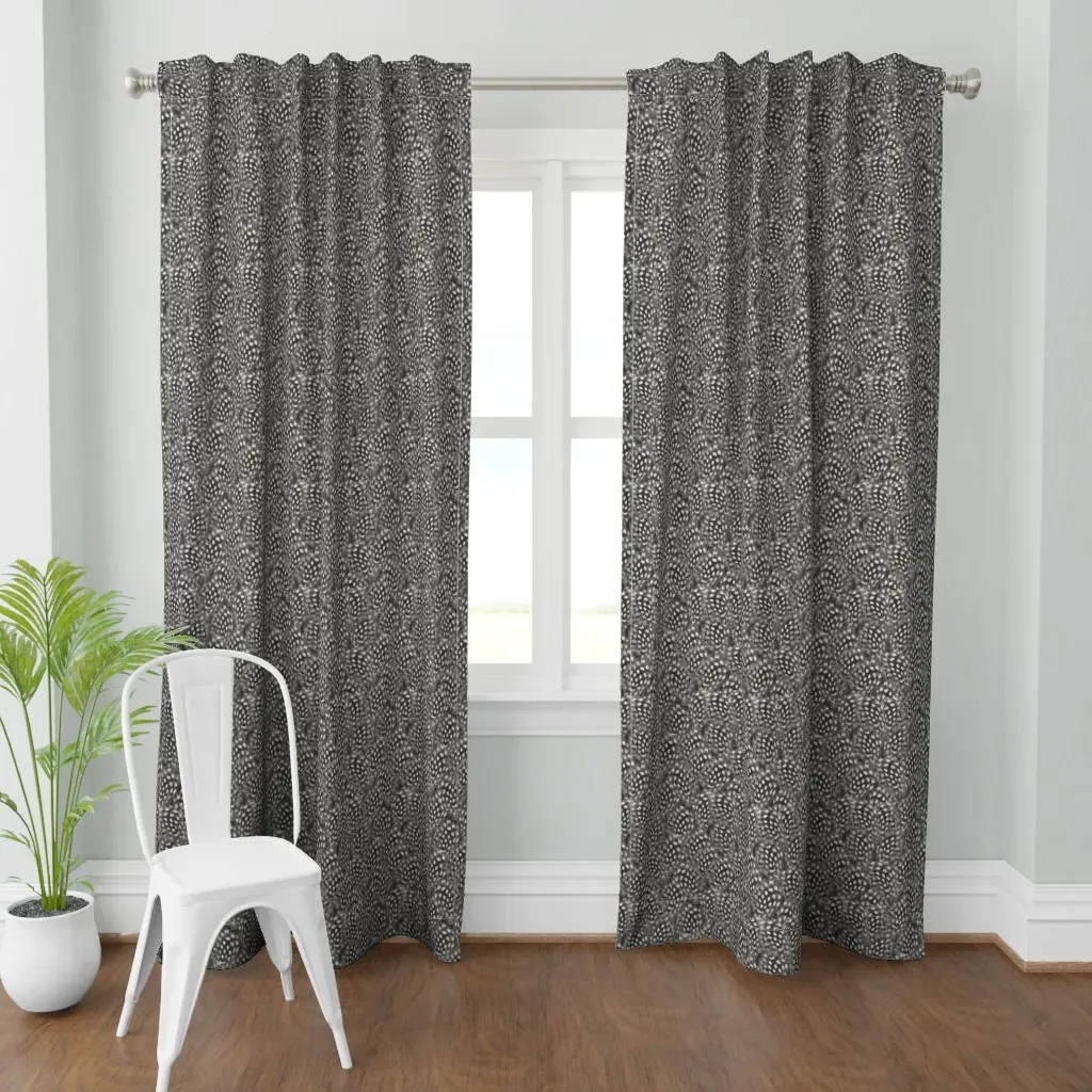 Feathers Ebony Curtain Panel - Dark Gray product