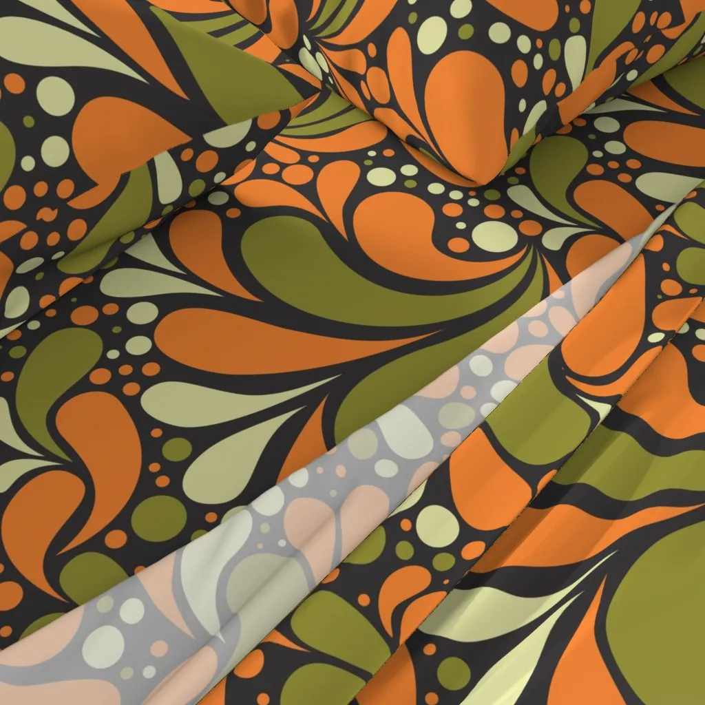 Feelin' Groovy Avocado Shag King Sheet Set - Orange alternate view