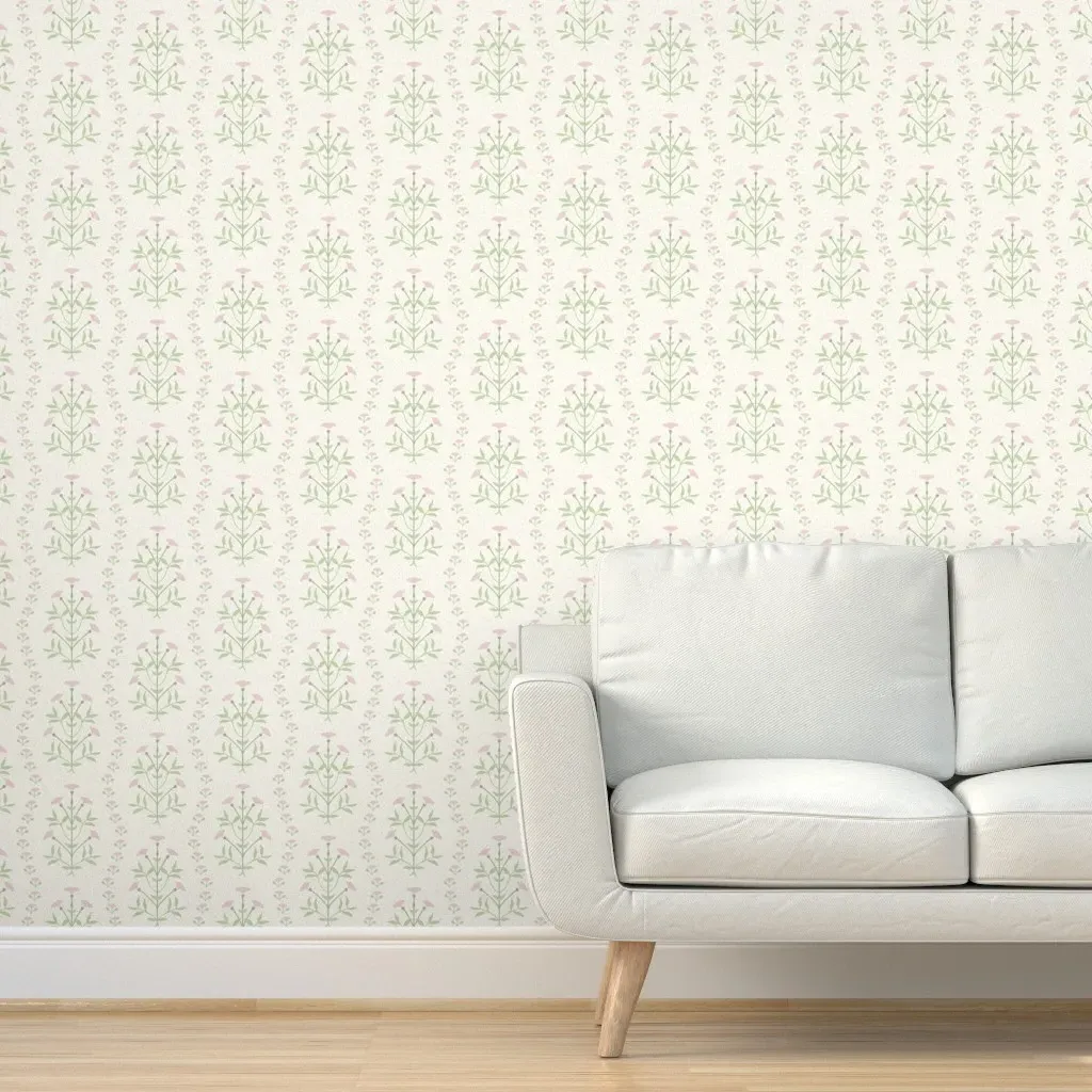 Felicity Floral Peel and Stick Wallpaper - Pink, Sage Green product