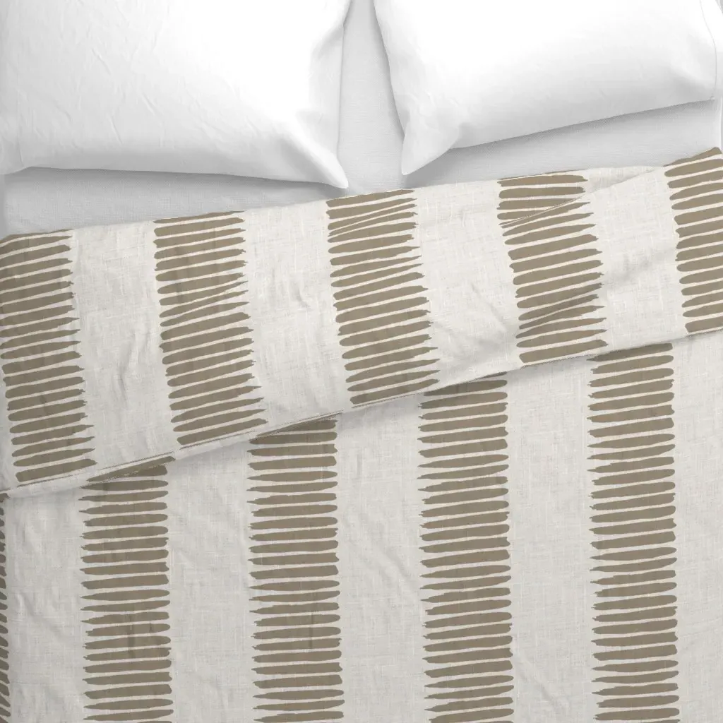 Fence Line Linen Duvet Cover - Taupe alternate view