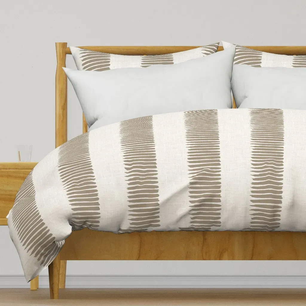 Fence Line Linen Duvet Cover - Taupe product