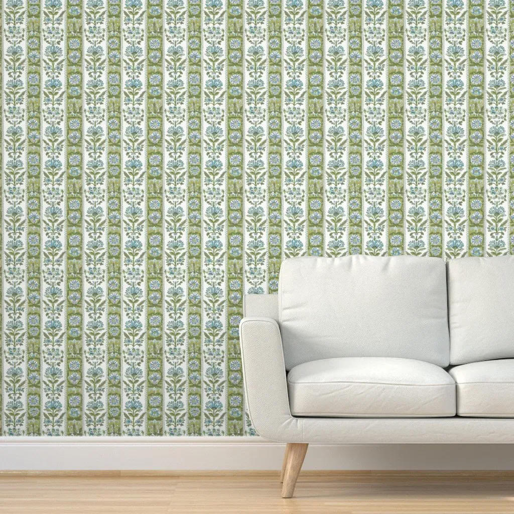Ferdowsi Floral Peel and Stick Wallpaper - Olive Green product