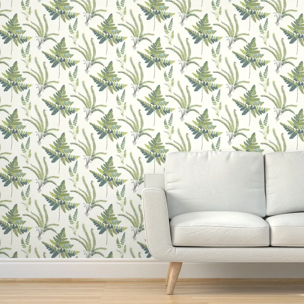 Fern Botanical Peel and Stick Wallpaper - Green, Beige product