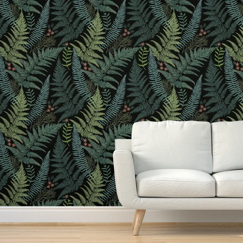 Fern Forest Hawaiian Peel and Stick Wallpaper - Teal product