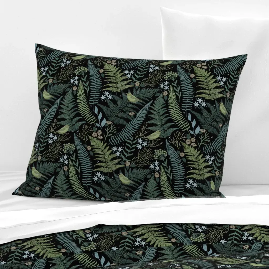 Fern Forest Standard Knife Edge Cushion Cover - Green, Cotton Sateen product