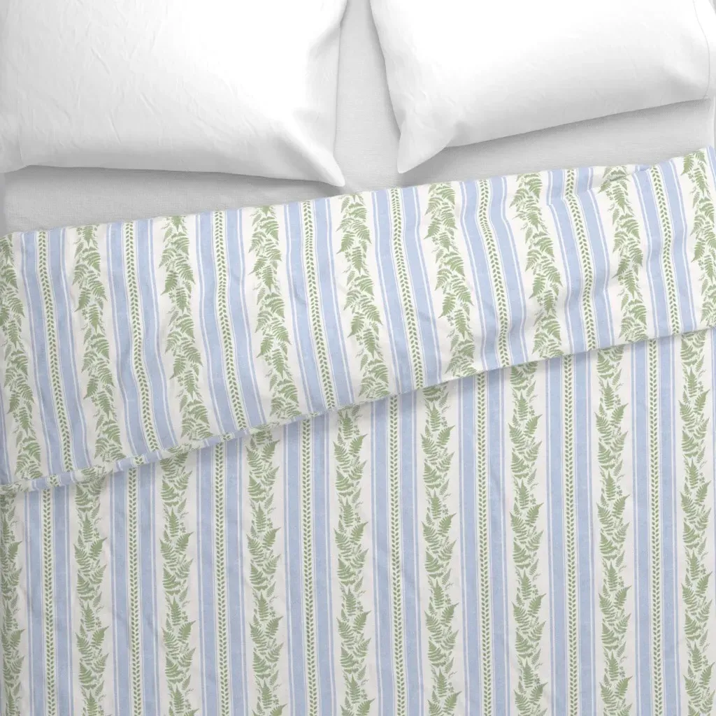 Fern Frond Trail Print XS Duvet Cover - Light Blue alternate view