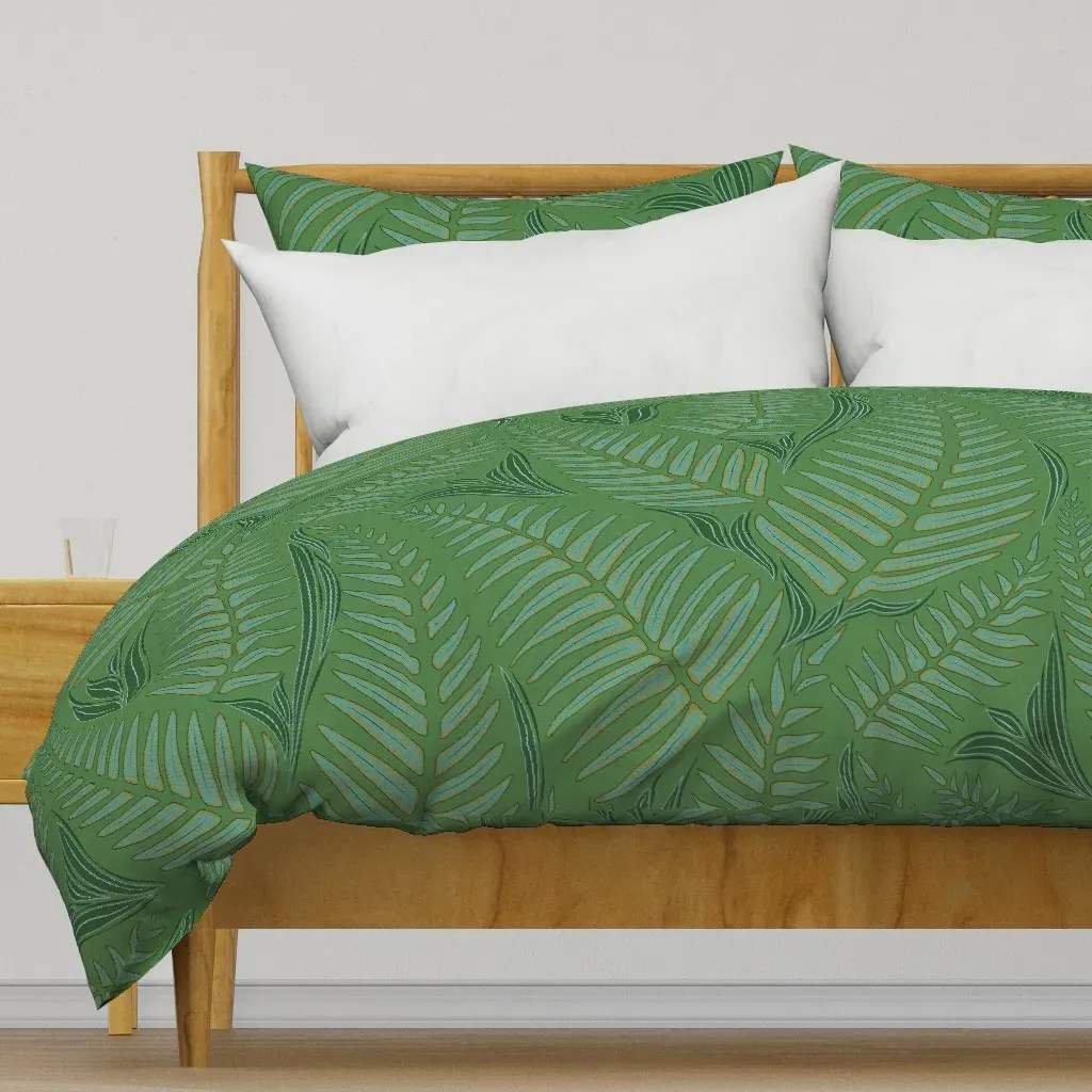 Fern Fronds Terra Futura Duvet Cover - Green product