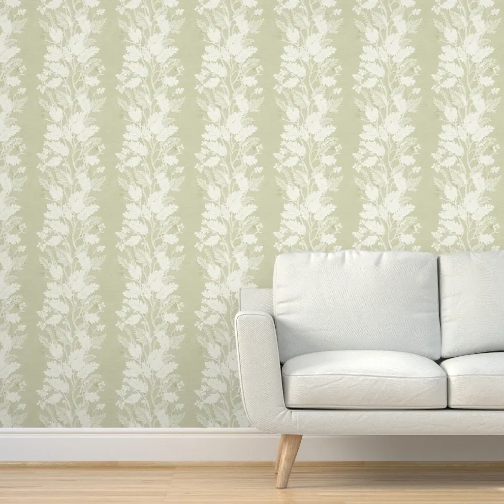 Fern Stripe II Peel and Stick Wallpaper - Off-White product