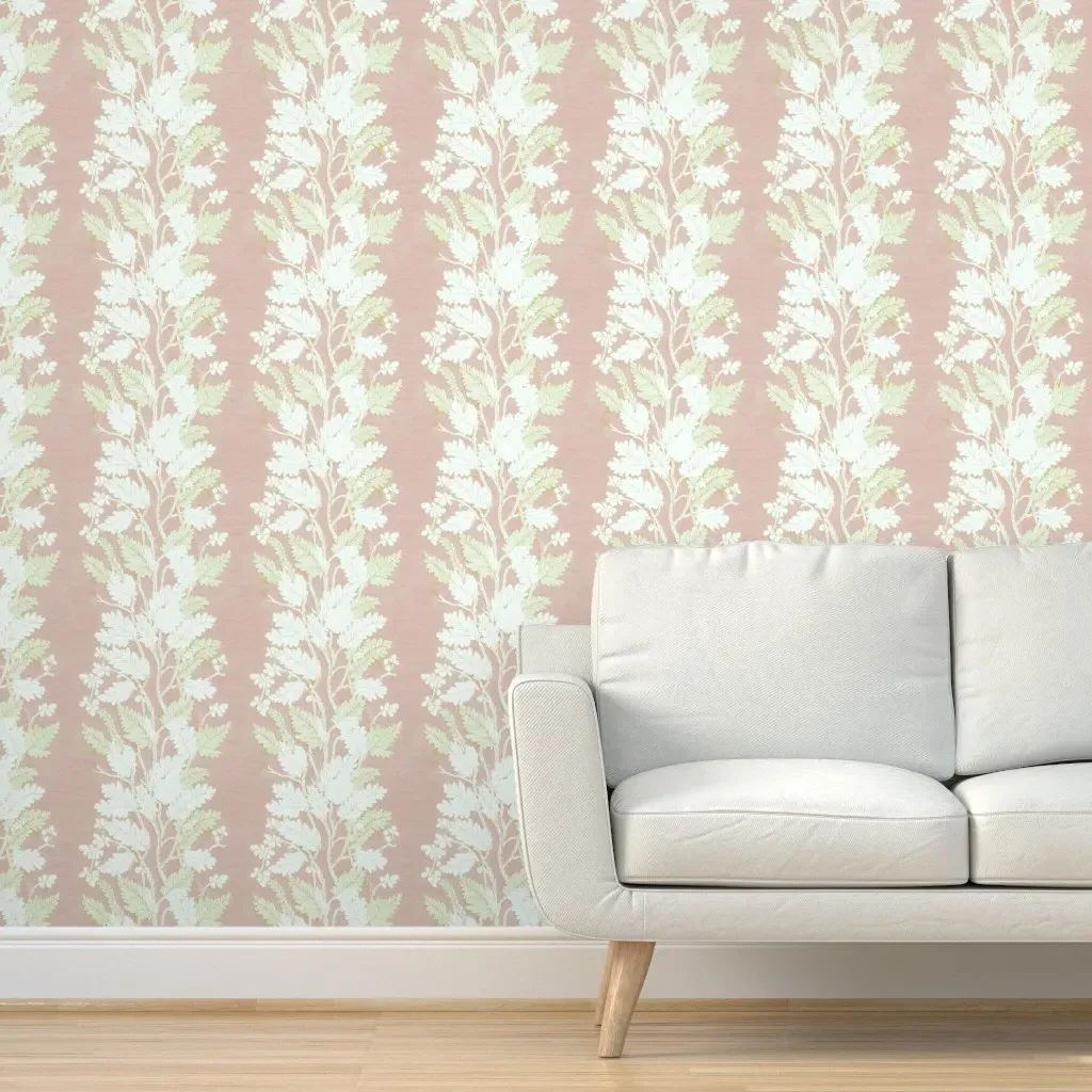 Fern Stripe II Peel and Stick Wallpaper - White product