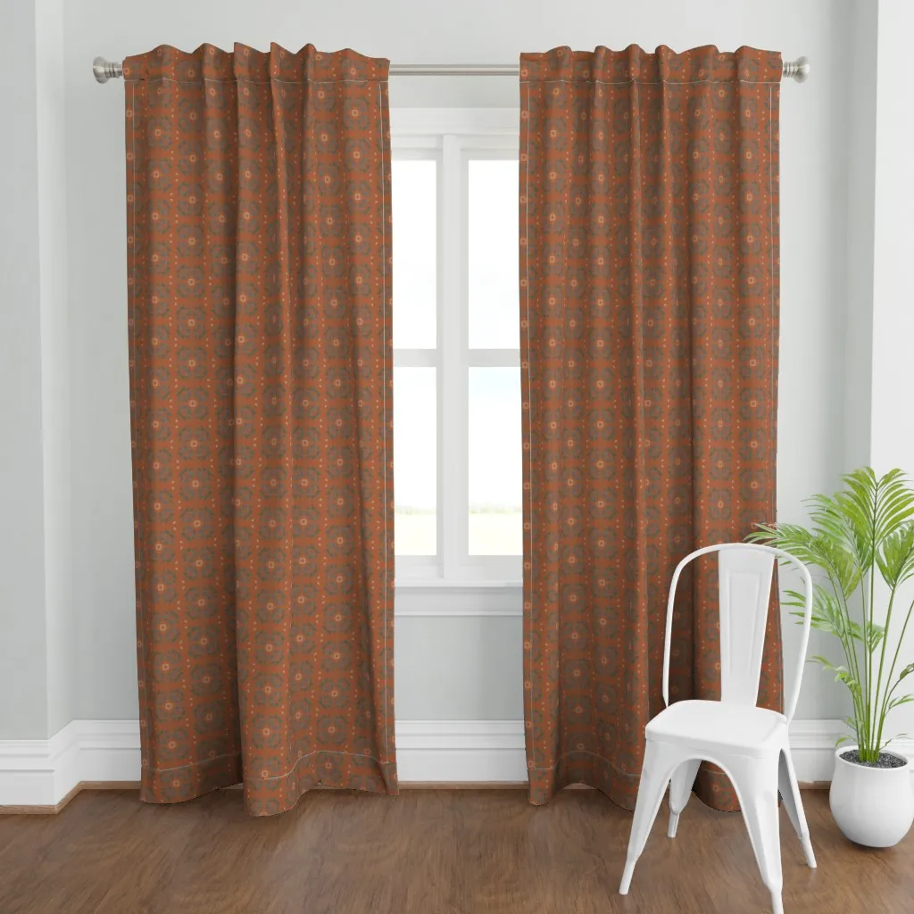 Ferndale On Rust Curtain Panel - Terracotta product