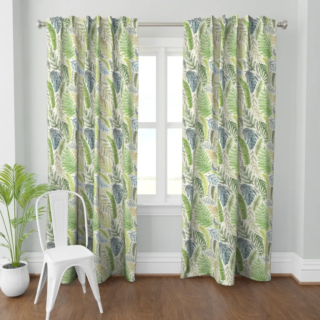 Ferns And Weeds Curtain Panel - Green product