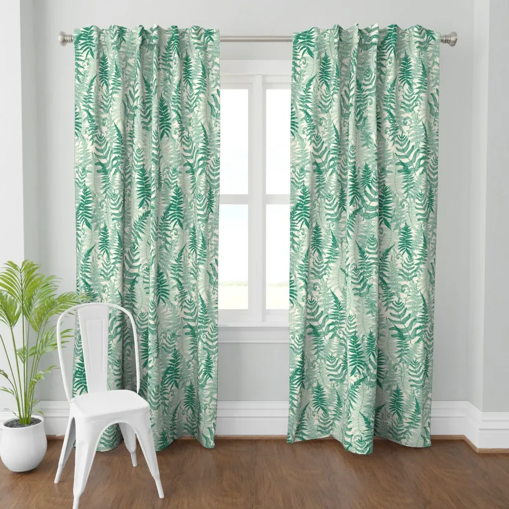 Ferns Curtain Panel - Teal product