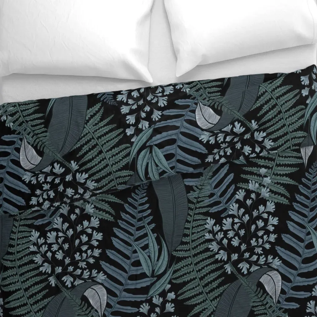 Ferns Duvet Cover - Dark Teal alternate view