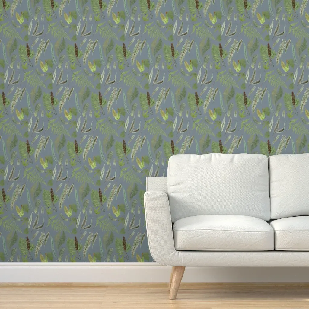 Ferns In Marsh Peel and Stick Wallpaper - Sage Green product