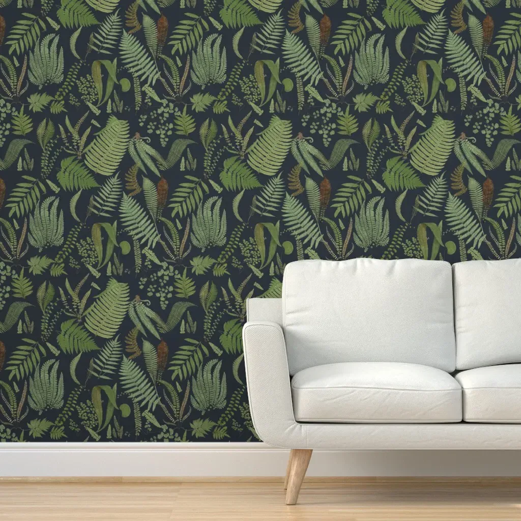 Ferns Of A Feather 2' x 12' Peel and Stick Wallpaper - Green product