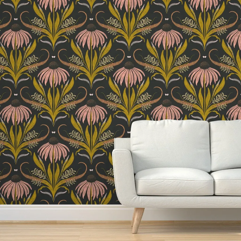 Fernwoven Meadow Peel and Stick Wallpaper - Mustard Yellow product