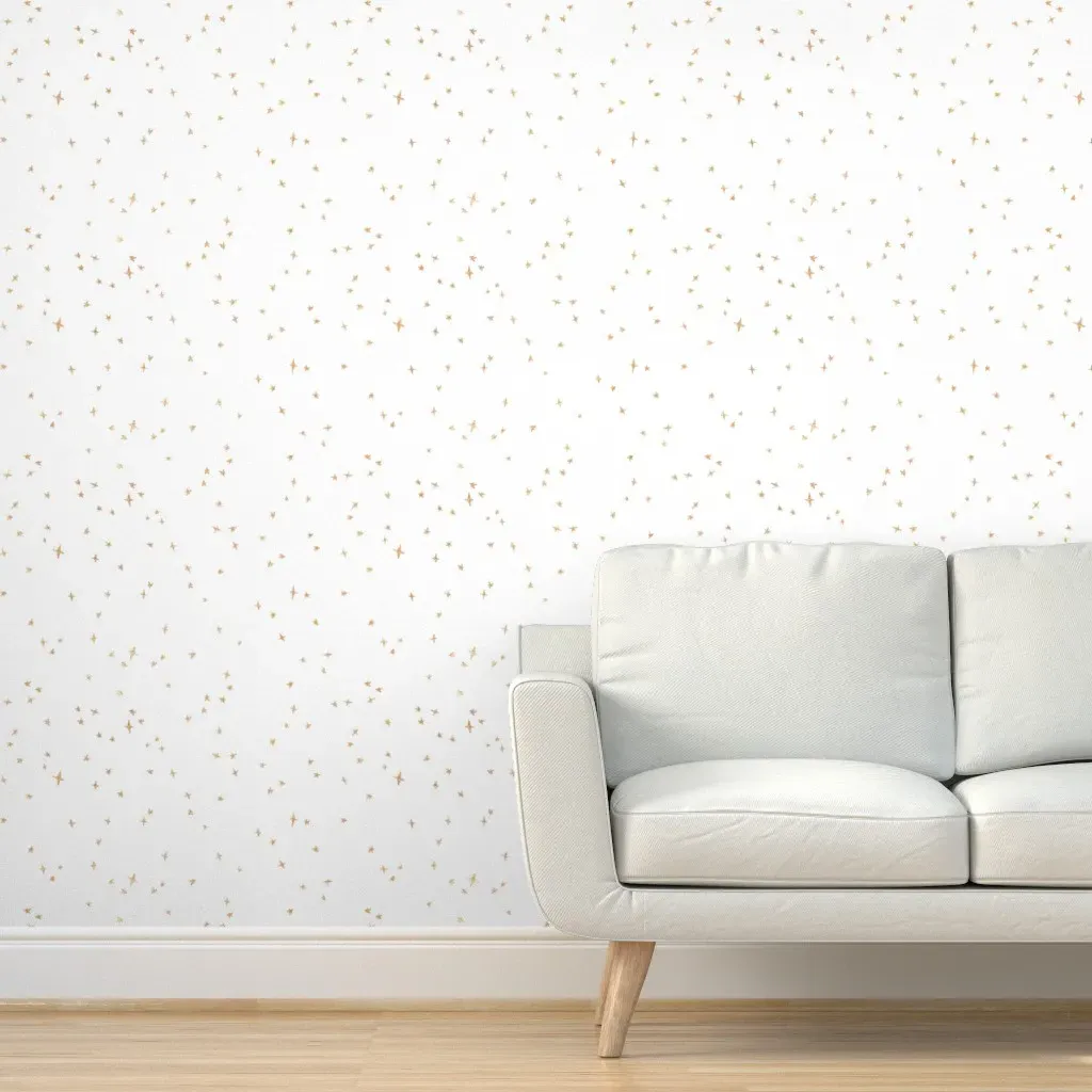 Festive Celestial Stars Peel and Stick Wallpaper - Gold, White product