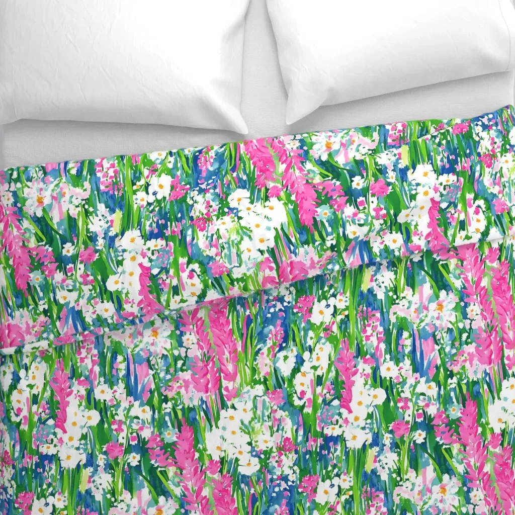 Field Day On Raspberry/Blue On Duvet Cover - Pink alternate view