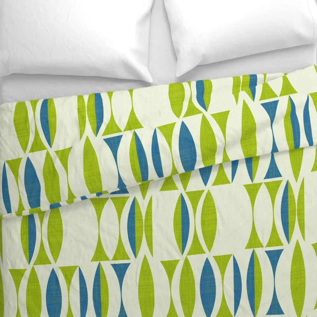 Field In Blue Green Duvet Cover - Lime Green alternate view