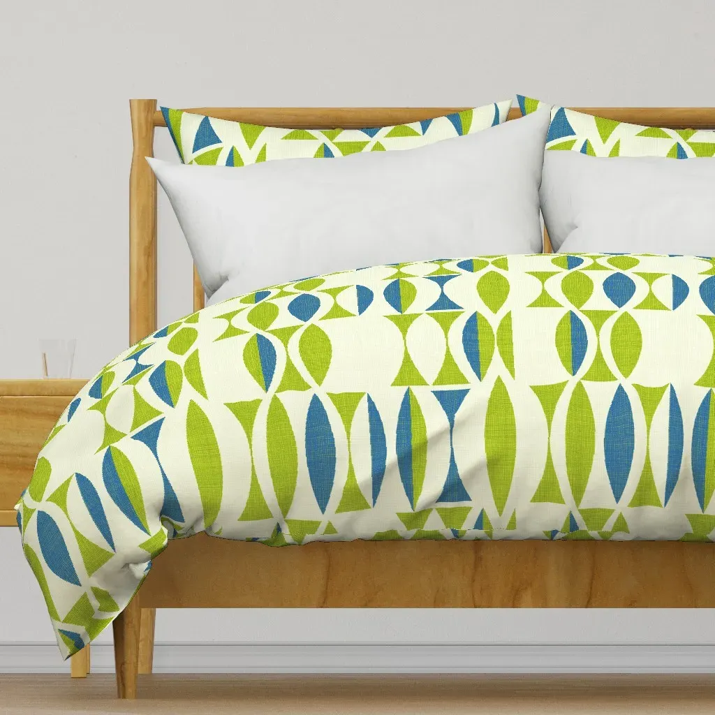 Field In Blue Green Duvet Cover - Lime Green product