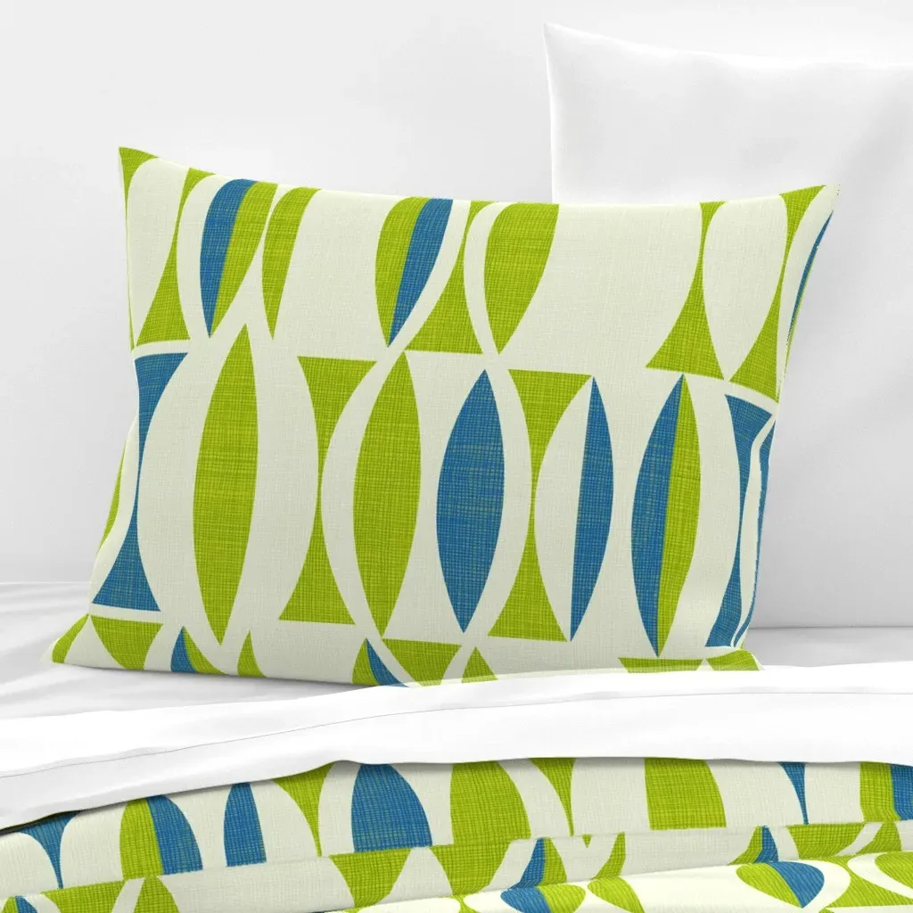 Field In Blue Green Standard Knife Edge Cushion Cover - Lime Green, Cotton Sateen product