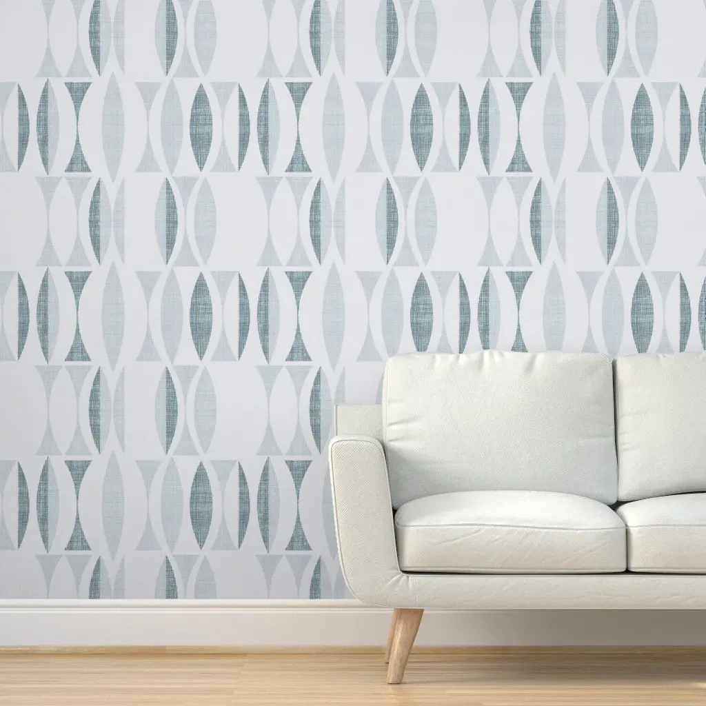 Field In Gray02 Peel and Stick Wallpaper - Dusty Blue product