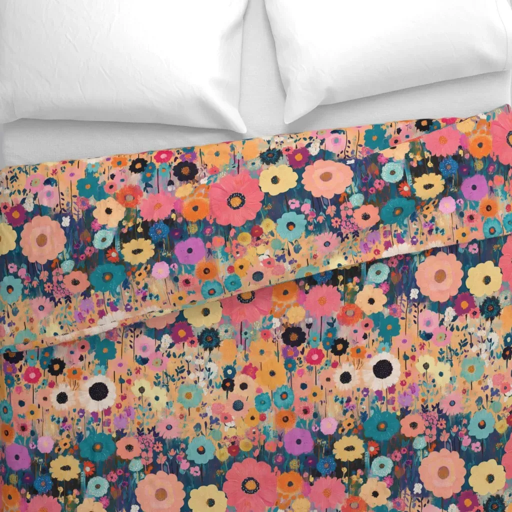 Field Of Flowers Duvet Cover - Pink alternate view
