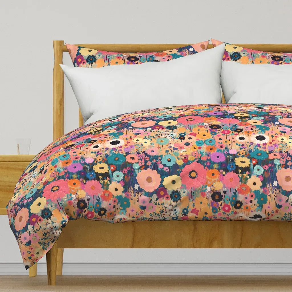 Field Of Flowers Duvet Cover - Pink product