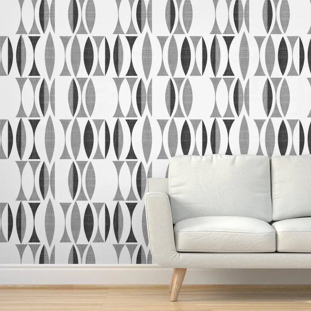 Field Peel and Stick Wallpaper - Black & White product
