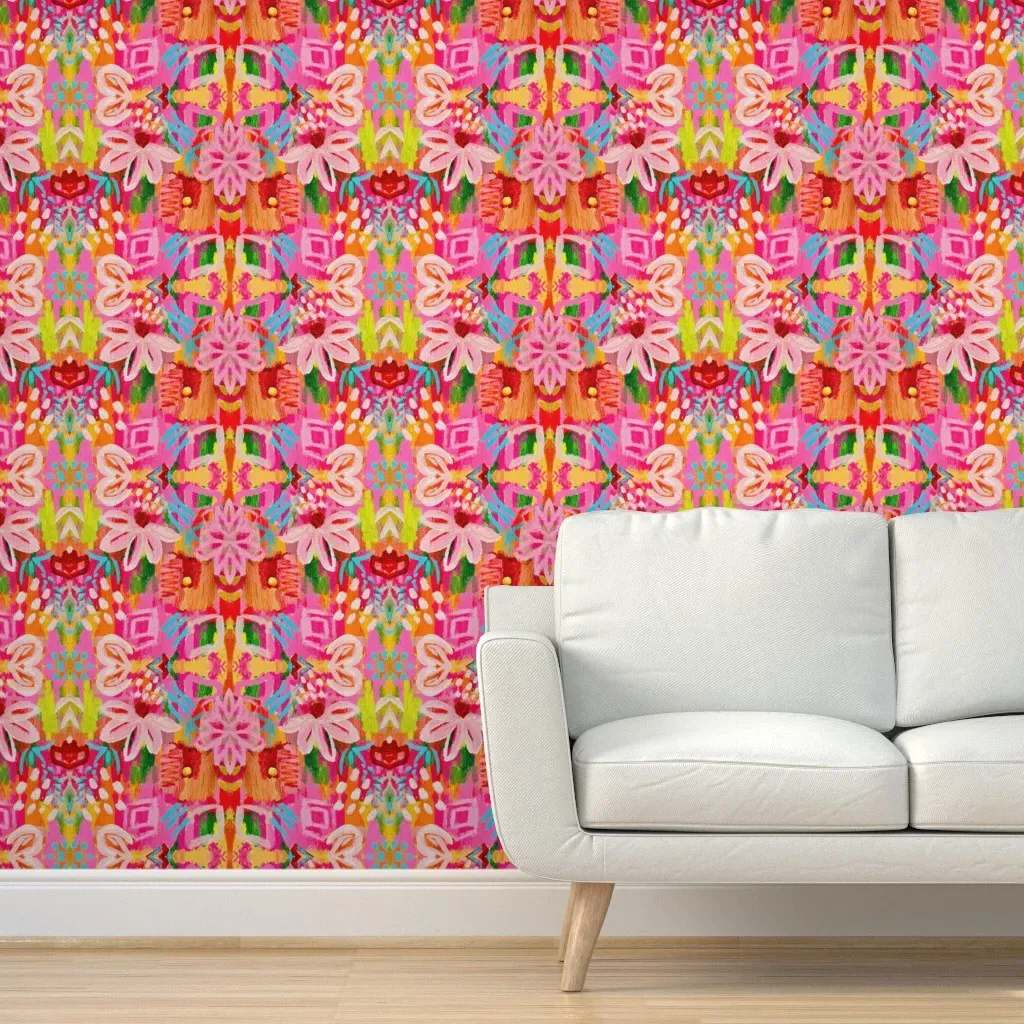 Fiesta Large Scale Peel and Stick Wallpaper - Pink product