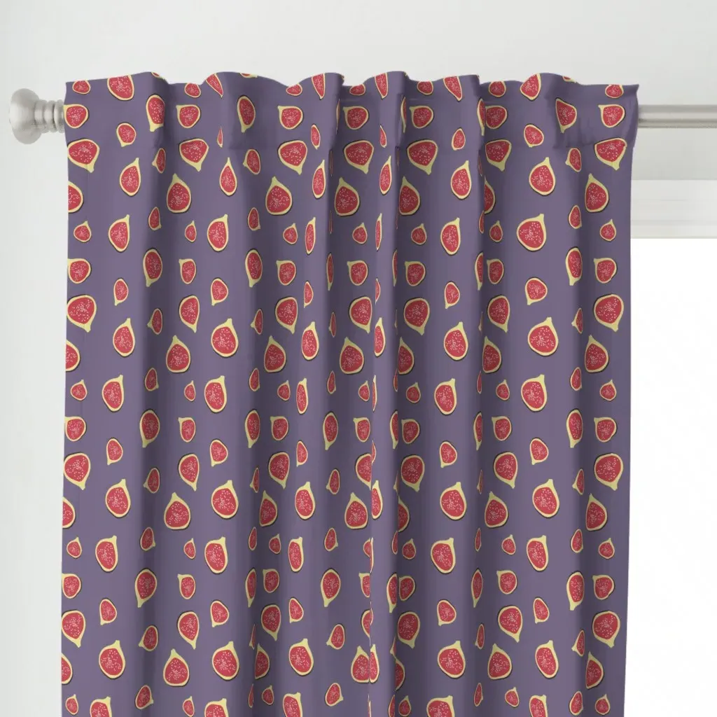Fig Curtain Panel - Reddish Pink alternate view