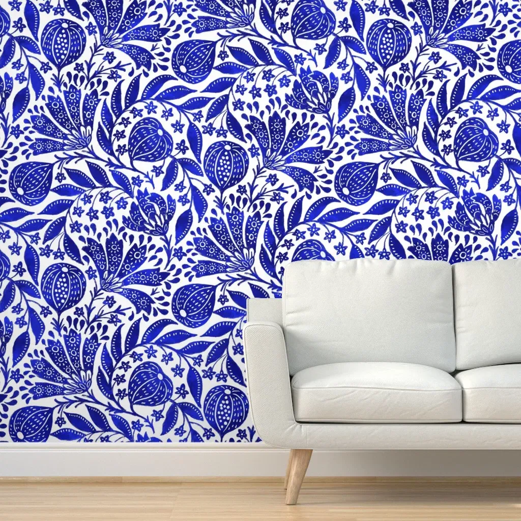 Fig Garden Peel and Stick Wallpaper - Blue product
