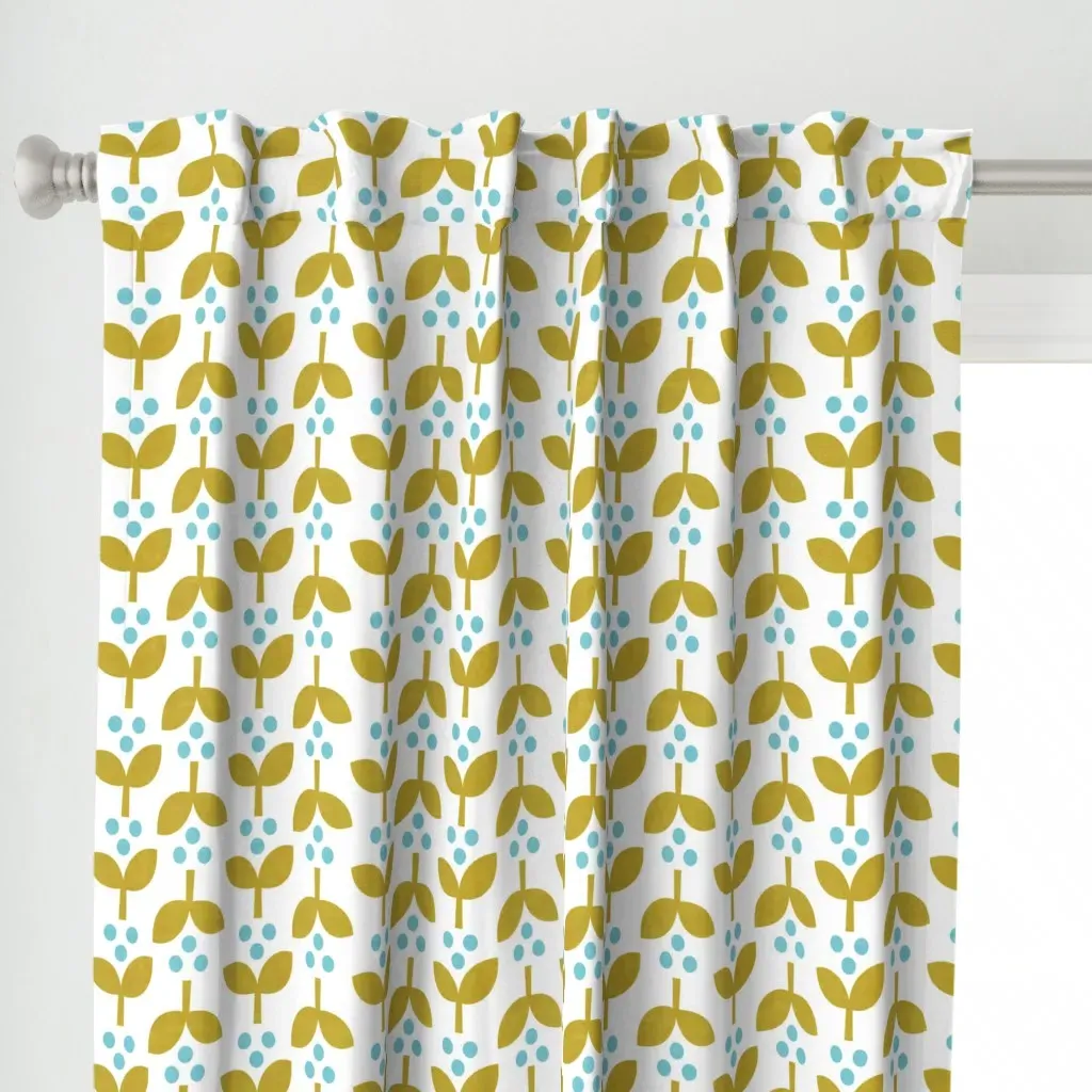 Fika Plants M Curtain Panel - Mustard Yellow alternate view