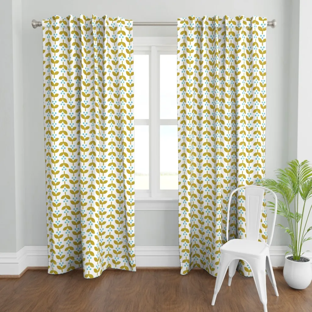 Fika Plants M Curtain Panel - Mustard Yellow product