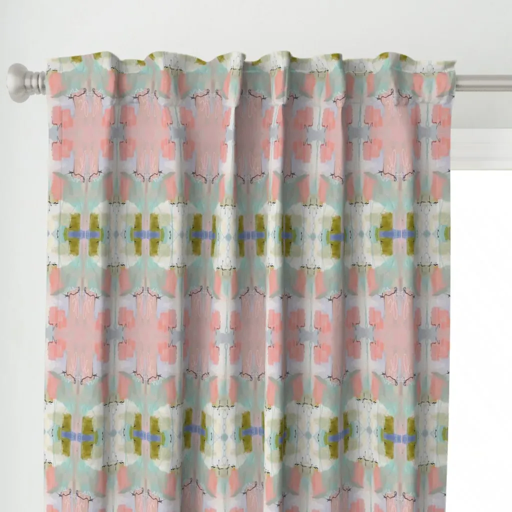 Finn Collection Coral Curtain Panel - White alternate view