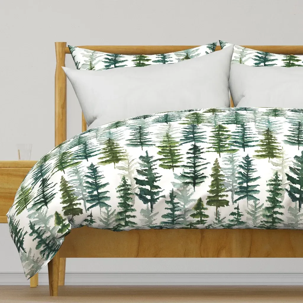 Firs And Pines Duvet Cover - Forest Green product