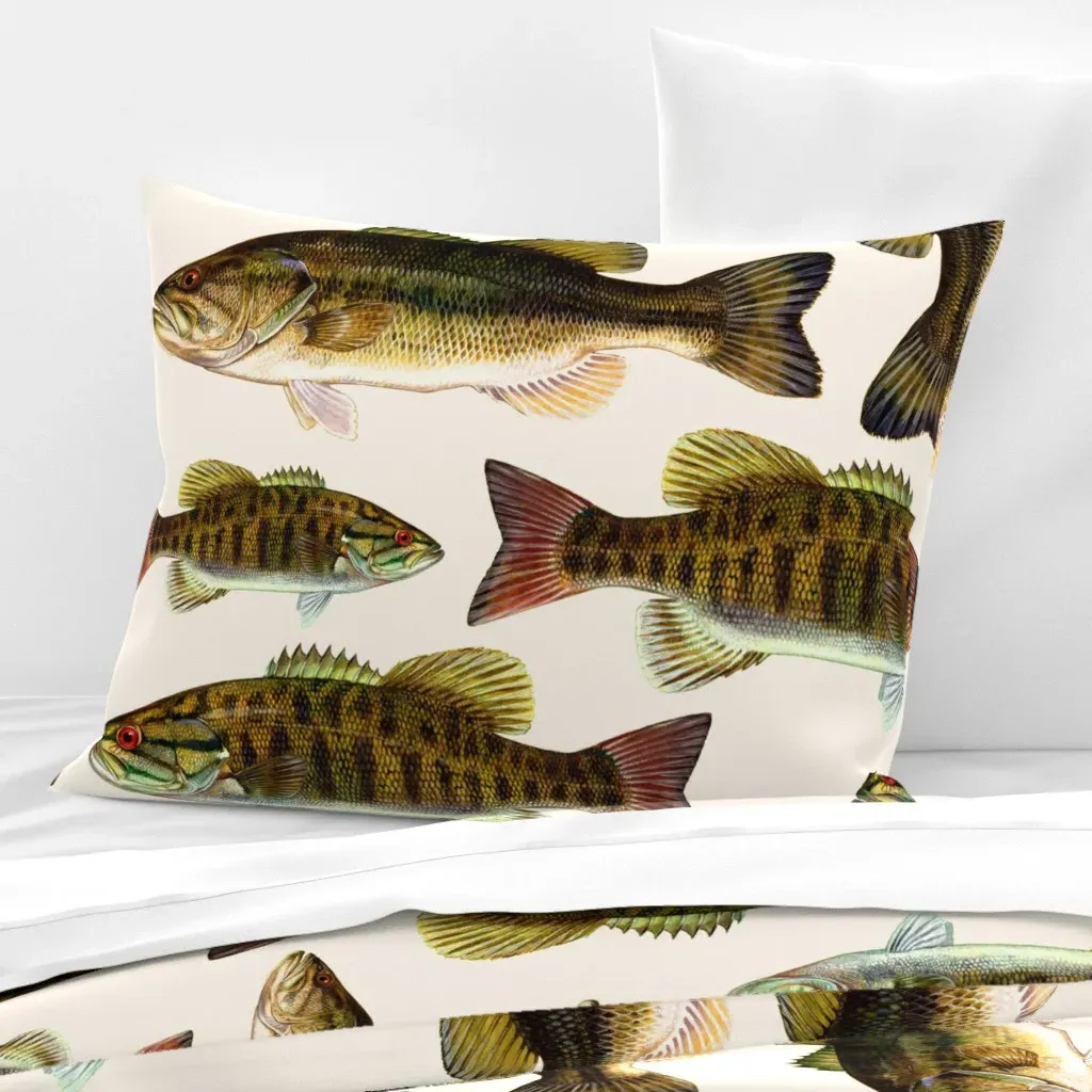 Fish Plushies Smallmouth & Largemouth Bass Knife Edge - Olive Green, Cotton Sateen product
