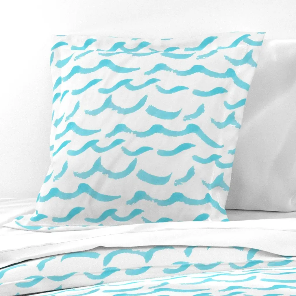 Fish Water Euro Pillow Sham - Light Blue product
