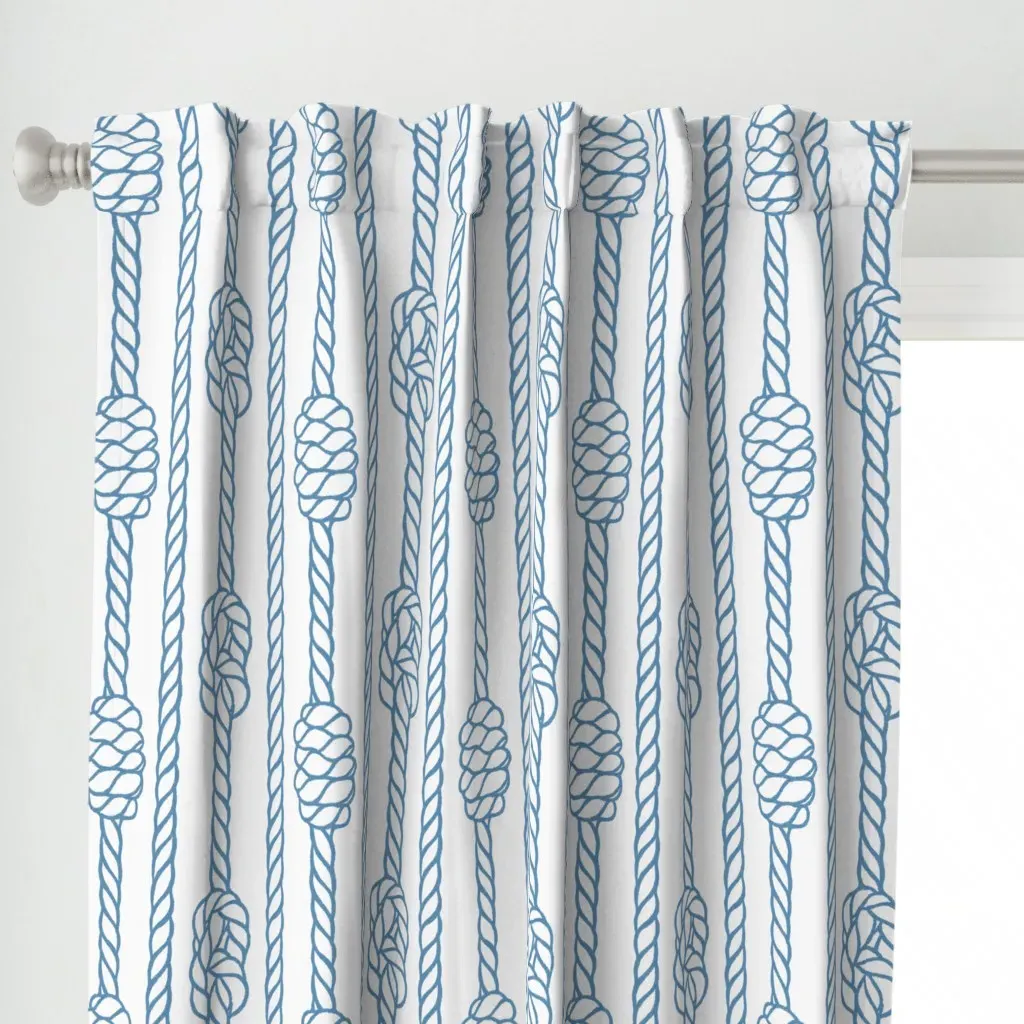 Fisherman Rope Med Curtain Panel - Blue alternate view