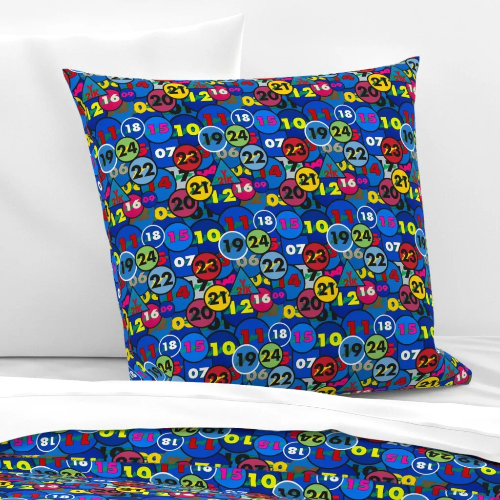 Fishers Island Sticker Collage Euro Pillow Sham - Blue product