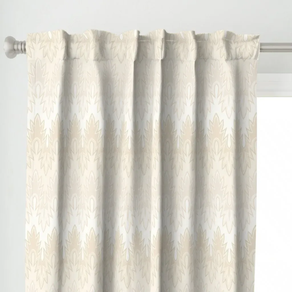 Flame Stitch Desert Sands Curtain Panel - Cream alternate view
