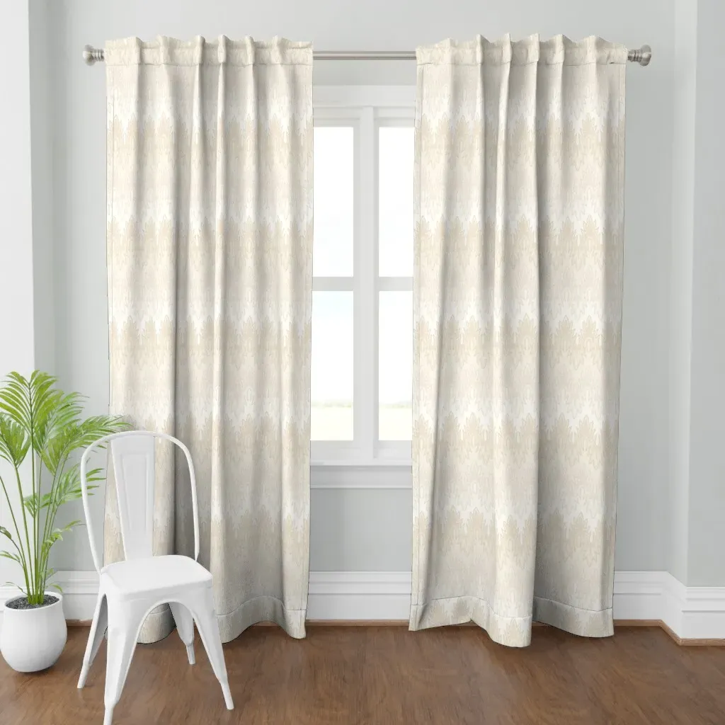 Flame Stitch Desert Sands Curtain Panel - Cream product
