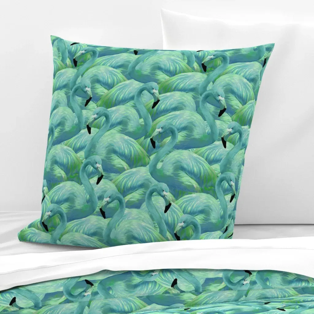 Flamingo Fever Euro Pillow Sham - Teal product