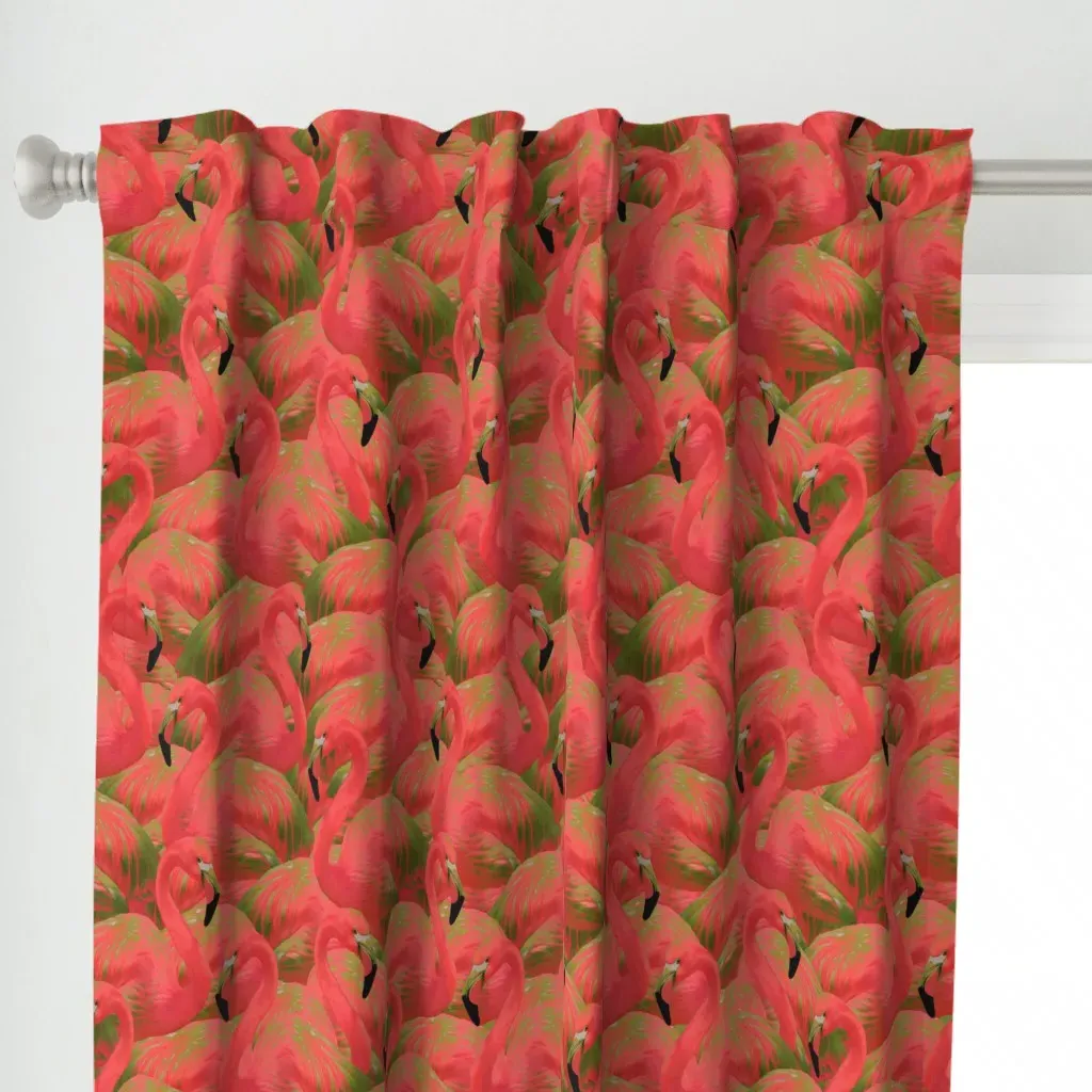 Flamingo Fever Kiwi Curtain Panel - Pink alternate view