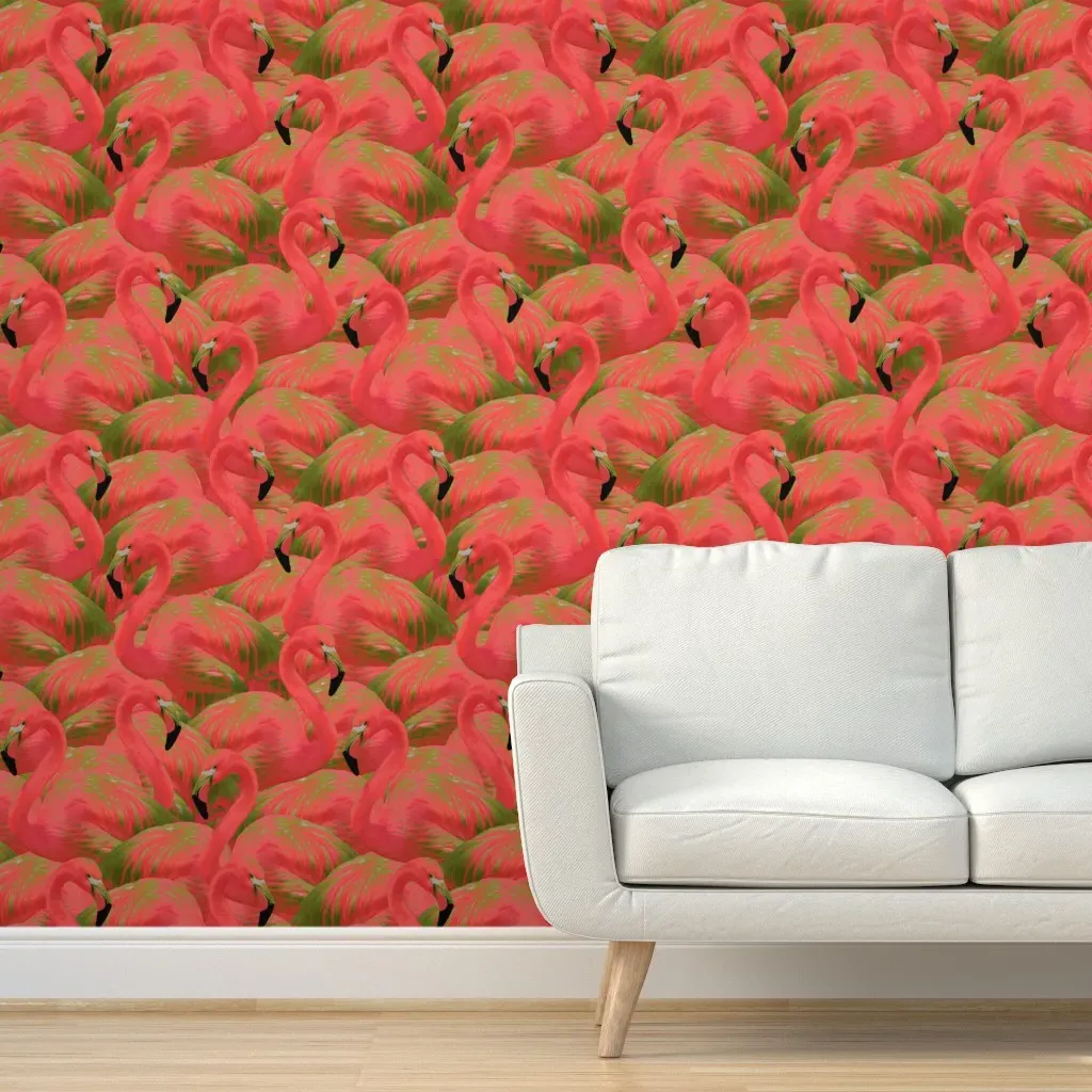 Flamingo Fever Peel and Stick Wallpaper - Kiwi product