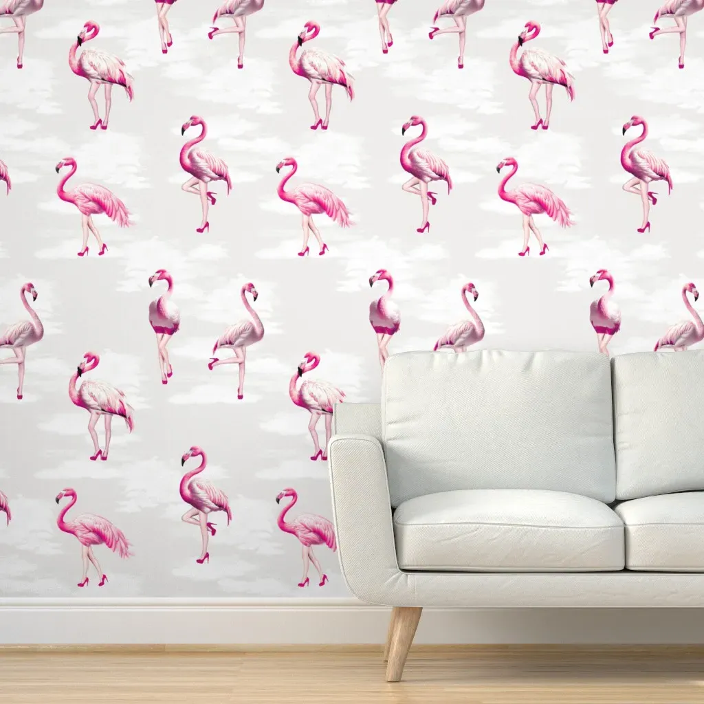 Flamingo Girls Peel and Stick Wallpaper - Magenta product