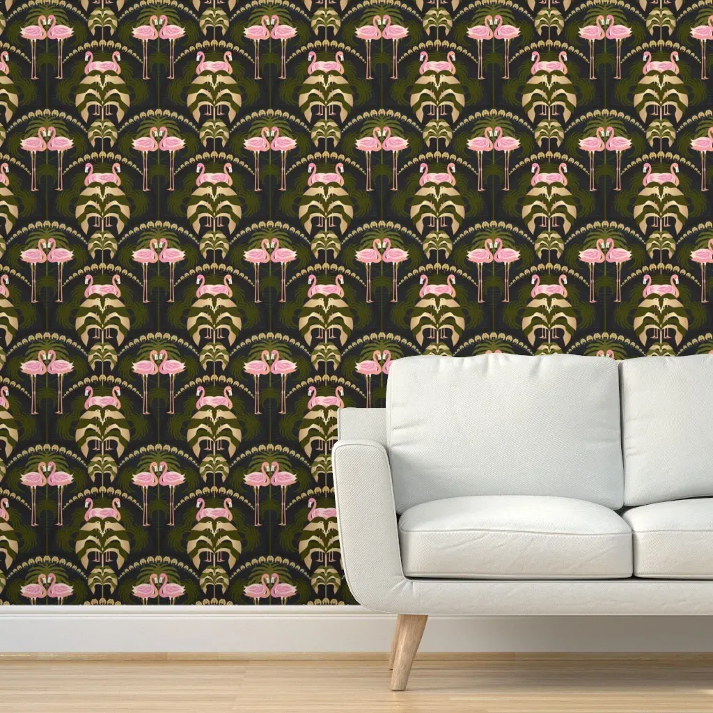 Flamingo Palms Peel and Stick Wallpaper - Pink product