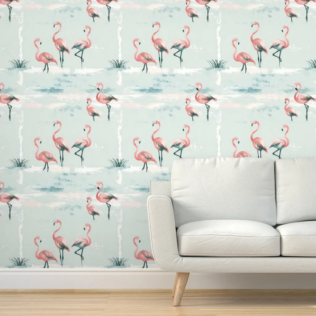 Flamingo Pastel Peel and Stick Wallpaper - Pink product