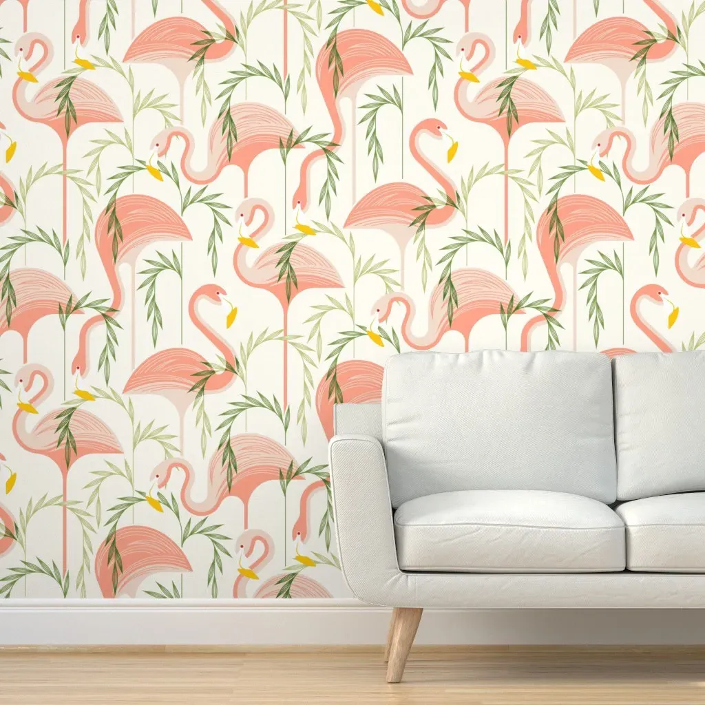 Flamingo Peel and Stick Wallpaper Removable - Cream product