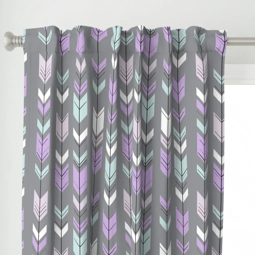 Fletching Arrows Curtain Panel - Lavender alternate view